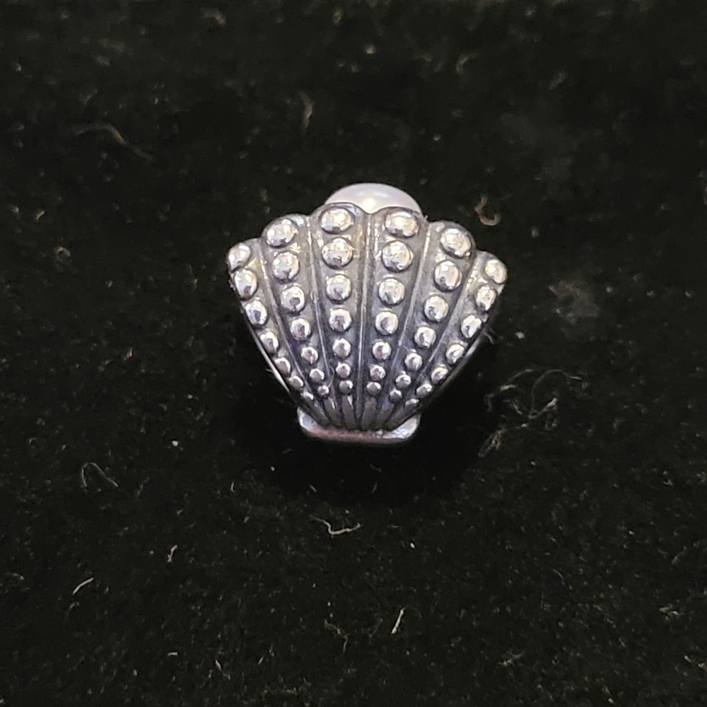Pandora charm.  Clamp with pearl.